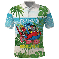 Guyana Christmas Polo Shirt Chilling Macaw It's 5 o'clock Somewhere - Wonder Print Shop