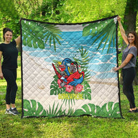 Guyana Christmas Quilt Chilling Macaw It's 5 o'clock Somewhere - Wonder Print Shop