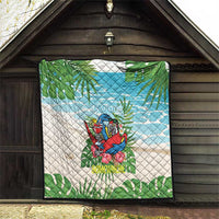 Guyana Christmas Quilt Chilling Macaw It's 5 o'clock Somewhere - Wonder Print Shop