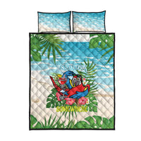 Guyana Christmas Quilt Bed Set Chilling Macaw It's 5 o'clock Somewhere - Wonder Print Shop