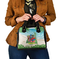Guyana Christmas Shoulder Handbag Chilling Macaw It's 5 o'clock Somewhere - Wonder Print Shop