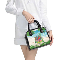 Guyana Christmas Shoulder Handbag Chilling Macaw It's 5 o'clock Somewhere - Wonder Print Shop