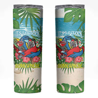Guyana Christmas Skinny Tumbler Chilling Macaw It's 5 o'clock Somewhere - Wonder Print Shop