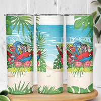Guyana Christmas Skinny Tumbler Chilling Macaw It's 5 o'clock Somewhere - Wonder Print Shop