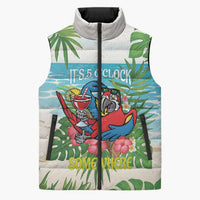 Guyana Christmas Sleeveless Puffer Jacket Chilling Macaw It's 5 o'clock Somewhere - Wonder Print Shop