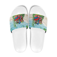 Guyana Christmas Slide Sandals Chilling Macaw It's 5 o'clock Somewhere - Wonder Print Shop