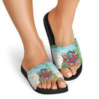 Guyana Christmas Slide Sandals Chilling Macaw It's 5 o'clock Somewhere - Wonder Print Shop
