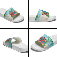 Guyana Christmas Slide Sandals Chilling Macaw It's 5 o'clock Somewhere - Wonder Print Shop