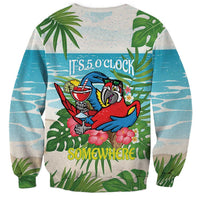 Guyana Christmas Sweatshirt Chilling Macaw It's 5 o'clock Somewhere - Wonder Print Shop