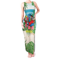 Guyana Christmas Tank Maxi Dress Chilling Macaw It's 5 o'clock Somewhere - Wonder Print Shop