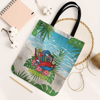 Guyana Christmas Tote Bag Chilling Macaw It's 5 o'clock Somewhere - Wonder Print Shop