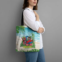 Guyana Christmas Tote Bag Chilling Macaw It's 5 o'clock Somewhere - Wonder Print Shop