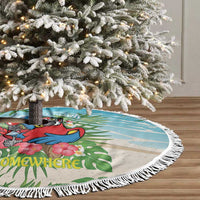 Guyana Christmas Tree Skirt Chilling Macaw It's 5 o'clock Somewhere - Wonder Print Shop
