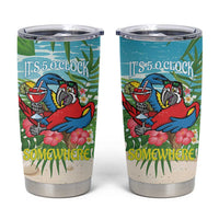 Guyana Christmas Tumbler Cup Chilling Macaw It's 5 o'clock Somewhere - Wonder Print Shop