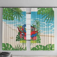 Guyana Christmas Window Curtain Chilling Macaw It's 5 o'clock Somewhere - Wonder Print Shop