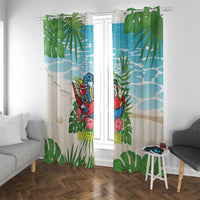 Guyana Christmas Window Curtain Chilling Macaw It's 5 o'clock Somewhere - Wonder Print Shop