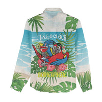 Guyana Christmas Women Casual Shirt Chilling Macaw It's 5 o'clock Somewhere - Wonder Print Shop