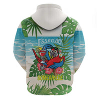 Guyana Christmas Zip Hoodie Chilling Macaw It's 5 o'clock Somewhere - Wonder Print Shop