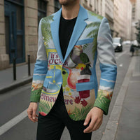 Guyana Christmas Blazer Macaw Red-fan Parrot Tropical Vibes - Wonder Print Shop