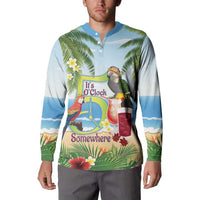 Guyana Christmas Button Sweatshirt Macaw Red-fan Parrot Tropical Vibes - Wonder Print Shop