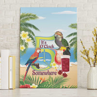 Guyana Christmas Canvas Wall Art Macaw Red-fan Parrot Tropical Vibes - Wonder Print Shop