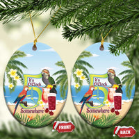 Guyana Christmas Ceramic Ornament Macaw Red-fan Parrot Tropical Vibes - Wonder Print Shop