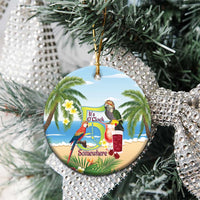 Guyana Christmas Ceramic Ornament Macaw Red-fan Parrot Tropical Vibes - Wonder Print Shop