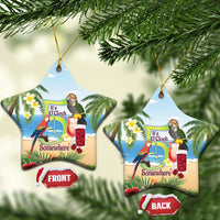 Guyana Christmas Ceramic Ornament Macaw Red-fan Parrot Tropical Vibes - Wonder Print Shop