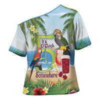Guyana Christmas Cross Shoulder Shirt Macaw Red-fan Parrot Tropical Vibes - Wonder Print Shop