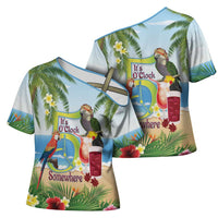 Guyana Christmas Cross Shoulder Shirt Macaw Red-fan Parrot Tropical Vibes - Wonder Print Shop