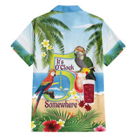 Guyana Christmas Family Matching Off Shoulder Maxi Dress and Hawaiian Shirt Macaw Red-fan Parrot Tropical Vibes - Wonder Print Shop