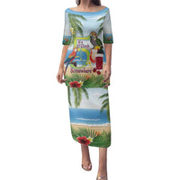 Guyana Christmas Family Matching Puletasi and Hawaiian Shirt Macaw Red-fan Parrot Tropical Vibes - Wonder Print Shop