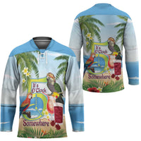 Guyana Christmas Hockey Jersey Macaw Red-fan Parrot Tropical Vibes - Wonder Print Shop