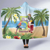 Guyana Christmas Hooded Blanket Macaw Red-fan Parrot Tropical Vibes - Wonder Print Shop