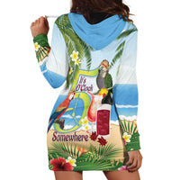 Guyana Christmas Hoodie Dress Macaw Red-fan Parrot Tropical Vibes - Wonder Print Shop