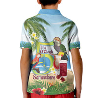 Guyana Christmas Kid Polo Shirt Macaw Red-fan Parrot Tropical Vibes - Wonder Print Shop