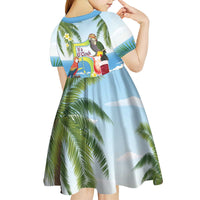 Guyana Christmas Kid Short Sleeve Dress Macaw Red-fan Parrot Tropical Vibes - Wonder Print Shop