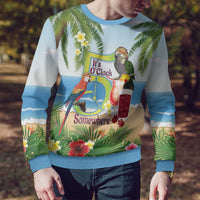 Guyana Christmas Ugly Christmas Sweater Macaw Red-fan Parrot Tropical Vibes - Wonder Print Shop