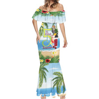 Guyana Christmas Mermaid Dress Macaw Red-fan Parrot Tropical Vibes - Wonder Print Shop