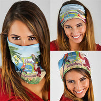 Guyana Christmas Neck Gaiter Macaw Red-fan Parrot Tropical Vibes - Wonder Print Shop