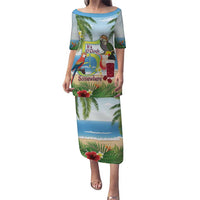 Guyana Christmas Puletasi Macaw Red-fan Parrot Tropical Vibes - Wonder Print Shop