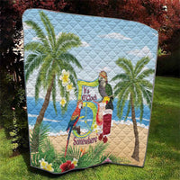 Guyana Christmas Quilt Macaw Red-fan Parrot Tropical Vibes - Wonder Print Shop