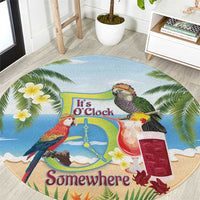 Guyana Christmas Round Carpet Macaw Red-fan Parrot Tropical Vibes - Wonder Print Shop