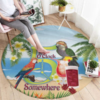 Guyana Christmas Round Carpet Macaw Red-fan Parrot Tropical Vibes - Wonder Print Shop