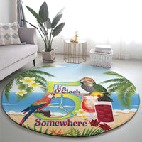 Guyana Christmas Round Carpet Macaw Red-fan Parrot Tropical Vibes - Wonder Print Shop