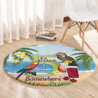 Guyana Christmas Round Carpet Macaw Red-fan Parrot Tropical Vibes - Wonder Print Shop