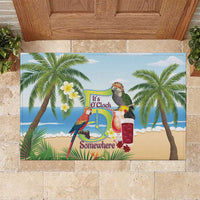 Guyana Christmas Rubber Doormat Macaw Red-fan Parrot Tropical Vibes - Wonder Print Shop