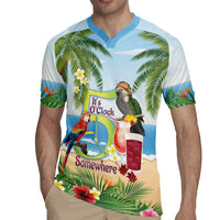 Guyana Christmas Rugby Jersey Macaw Red-fan Parrot Tropical Vibes - Wonder Print Shop