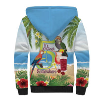 Guyana Christmas Sherpa Hoodie Macaw Red-fan Parrot Tropical Vibes - Wonder Print Shop