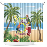 Guyana Christmas Shower Curtain Macaw Red-fan Parrot Tropical Vibes - Wonder Print Shop